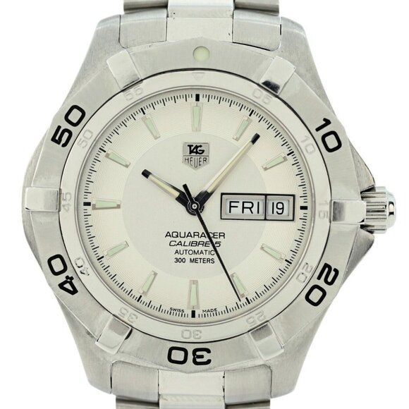 Tag Heuer 41mm Men's Aquaracer Automatic 300M White Dial Watch! Ref: WAF2011! - Picture 1 of 10